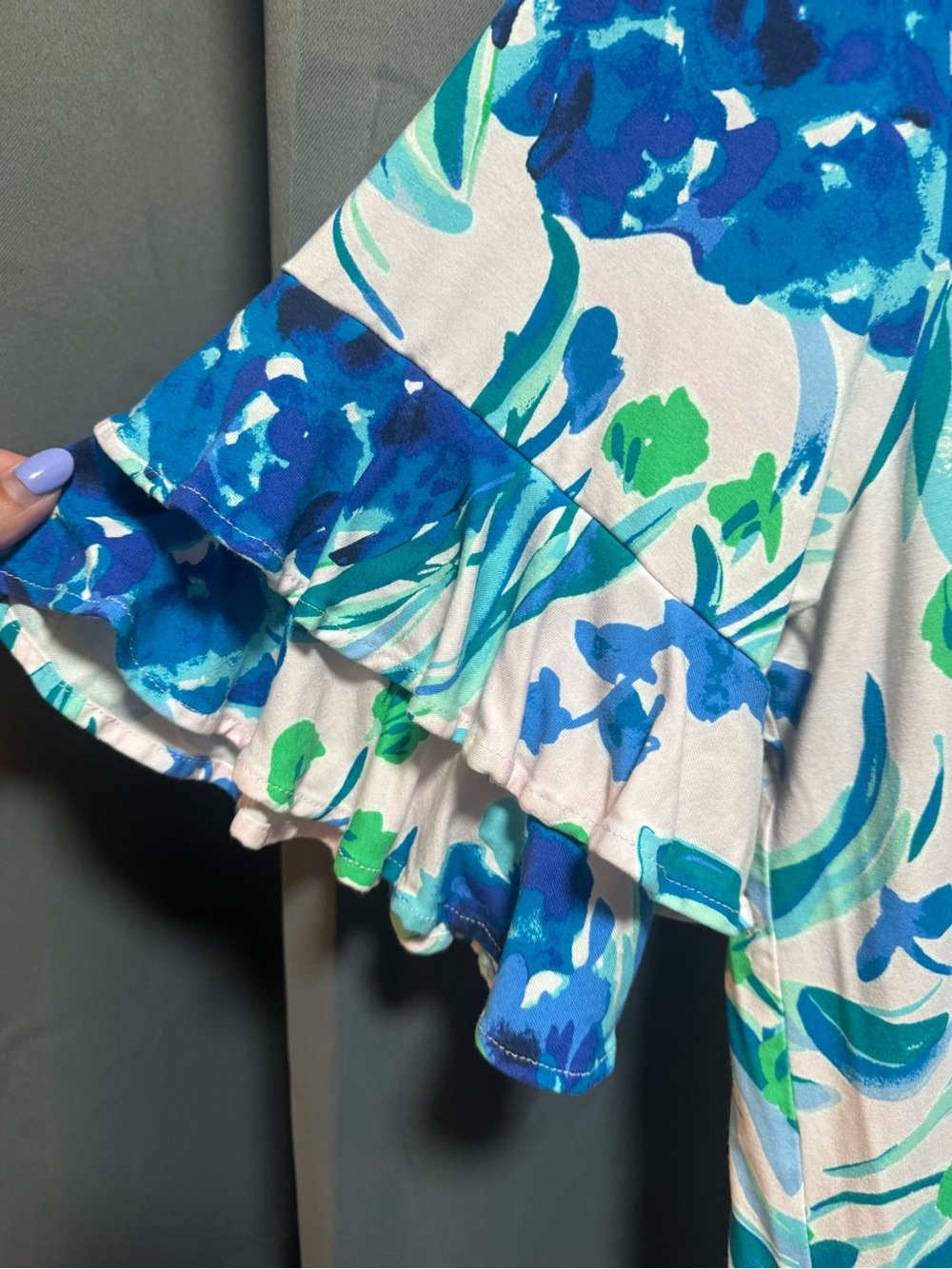 Lilly Pulitzer Blue, Green & White Floral Shift Dress - Picture 7 of 7